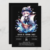 Elegant Magical Pirate Birthday Einladung (Vorne/Hinten)