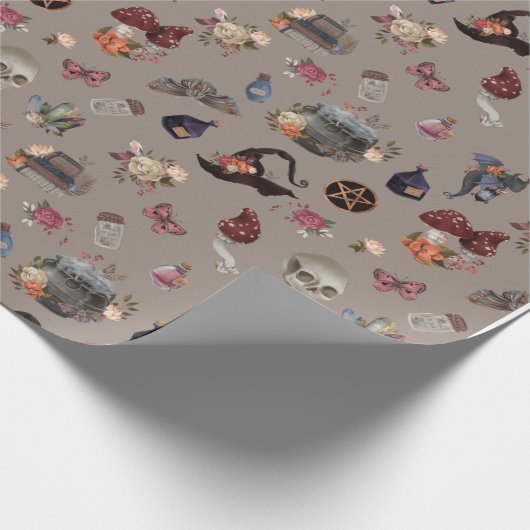 Elegant Magickal Witch Wrapping Paper Geschenkpapier (Ecke)