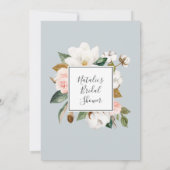 Elegant Magnolia | Aquamarines und weißes Brautpar Einladung (Rückseite)