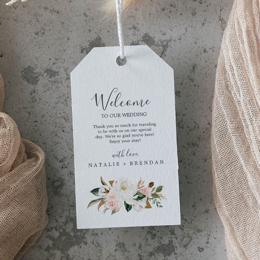 Elegant Magnolia | Begrüßung von White and Blush Geschenkanhänger