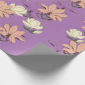 Elegant Magnolia Blooms Geschenkpapier (Ecke)