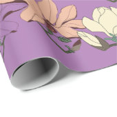 Elegant Magnolia Blooms Geschenkpapier (Rolleneckpunkt)