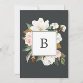 Elegant Magnolia | Blue Grey The Wedding of Einladung (Rückseite)