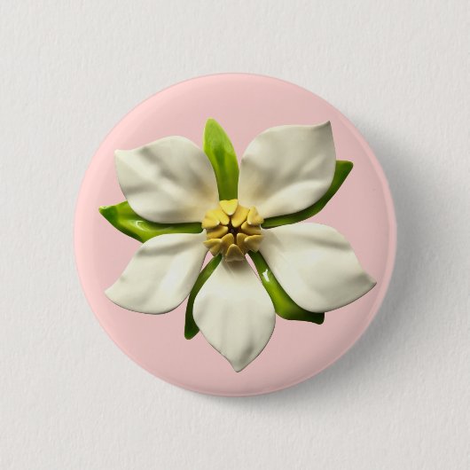 Elegant Magnolia Blume Hochzeit Präsentiert Add On Button (Vorderseite)