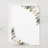 Elegant Magnolia Blumengrün Wreath Wedding Einladung (Rückseite)