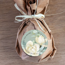 Elegant Magnolia Eucalyptus Vielen Dank für Ihre H Runder Aufkleber