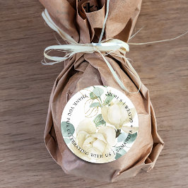 Elegant Magnolia Eucalyptus Vielen Dank für Ihre H Runder Aufkleber