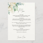 Elegant Magnolia Eucalyptus Wedding Menükarte (Vorderseite)