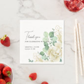 Elegant Magnolia Eucalyptus Wedding Paper Serviette (Beispiel)