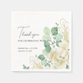 Elegant Magnolia Eucalyptus Wedding Paper Serviette (Vorderseite)