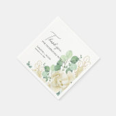 Elegant Magnolia Eucalyptus Wedding Paper Serviette (Ecke)