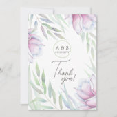 Elegant Magnolia Floral Danke Karte (Vorderseite)