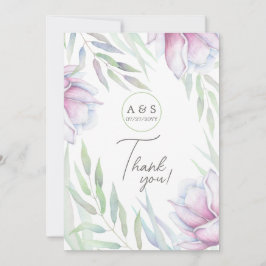 Elegant Magnolia Floral Danke Karte