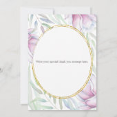 Elegant Magnolia Floral Danke Karte (Rückseite)