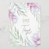 Elegant Magnolia Floral Danke Karte (Vorne/Hinten)