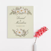 Elegant Magnolia Floral Wedding Poster