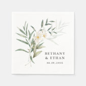 Elegant Magnolia Greenerity Wedding Napkins Serviette (Vorderseite)