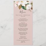 Elegant Magnolia | Menü für Hochzeitsessen in Rosa Menükarte<br><div class="desc">Diese elegante magnolia blush rosa Karte für das Hochzeitsessen ist perfekt für eine moderne Hochzeit. Das weiche Blumendesign besticht durch die blau-farbenen Rosatönen, die atemberaubenden magnolischen Blume und die Baumwolle mit goldenen und grünen Blätter in einer luxuriösen Einrichtung auf einem hellrosa Hintergrund. Diese Speisekarte kann für Hochzeitsfeiern, Proben oder jede...</div>