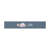 Elegant Magnolia Monogram Floral Wedding Einladungsbanderole (Flach)