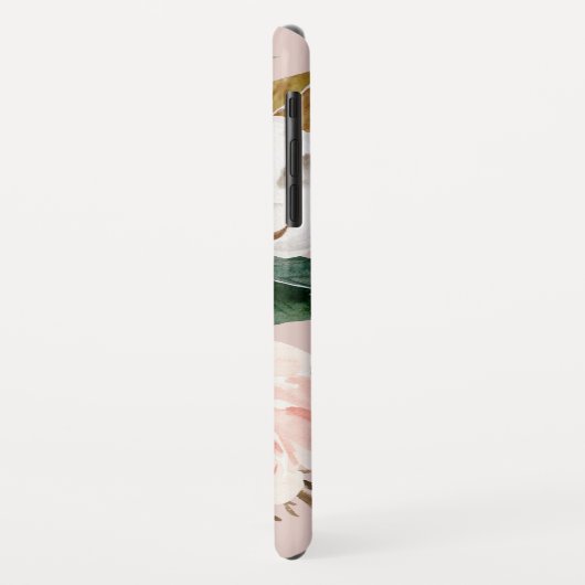 Elegant Magnolia | Personalisierter Name weiß und Case-Mate iPhone Hülle (Hinten/Links)