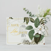 Elegant Magnolia Save the Date Folieneinladung (Stehend vorne)