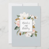 Elegant Magnolia | Schwarz/Weiß 21. Geburtstag Einladung (Rückseite)