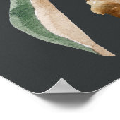 Elegant Magnolia | Schwarz-Weiß-Begrüßung Poster (Ecke)