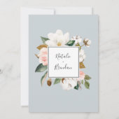 Elegant Magnolia | Schwarz-Weiß-Hochzeitsbrunch Einladung (Rückseite)