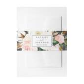 Elegant Magnolia | Schwarze Hochzeit Einladungsbanderole (Vorderseite Beispiel)