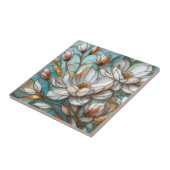 Elegant Magnolia Stained Glass Floral Mosaic Art Fliese (Seite)