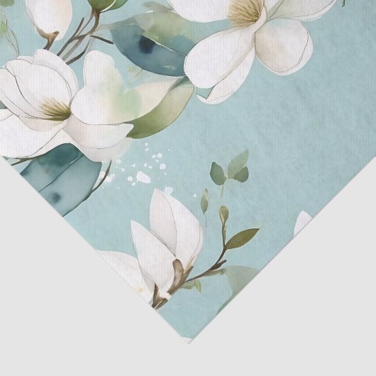 Elegant Magnolia und Grüne Garland Seidenpapier (Ausschnitt)