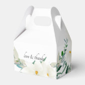 Elegant Magnolia Wedding White Geschenkschachtel (Rückseite)