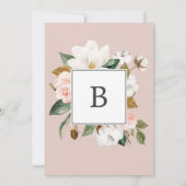 Elegant Magnolia | Weiß und blau die Hochzeit von Einladung (Rückseite)