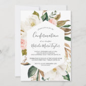 Elegant Magnolia | Weiß - und Blütenbestätigung Einladung (Vorderseite)