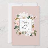 Elegant Magnolia | Weiß und rot 21. Geburtstag Einladung (Rückseite)