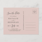 Elegant Magnolia | Weiße Save the Date Postkarte (Rückseite)