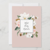 Elegant Magnolia | Weiße und blaue Seite und Siehe Einladung (Rückseite)