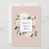 Elegant Magnolia | Weiße und schwarze Fingerabdruc Einladung (Rückseite)