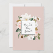 Elegant Magnolia | White and Blush Baby Sprinkle Einladung (Rückseite)