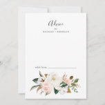 Elegant Magnolia | White and Blush Wedding Hinweiskarte<br><div class="desc">Diese elegante magnolische weiße und rot-grüne Hochzeitsratenkarte ist ideal für eine moderne Hochzeit und kann für jede Veranstaltung verwendet werden. Das weiche Blumendesign besticht durch die blau-farbenen Rosa-Bäckereien, die atemberaubenden magnolischen Blume und die Baumwolle mit goldenen und grünen Blätter in einem luxuriösen Ambiente. Diese Ratschläge können als Gästebuchalternative für Hochzeitsempfang,...</div>