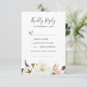 Elegant Magnolia | White Song Request RSVP Card (Stehend Vorderseite)