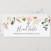 Elegant Magnolia | White Wedding Head Table Sign Einladung (Rückseite)