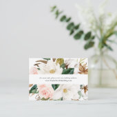 Elegant Magnolia | White Wedding Website Begleitkarte (Stehend Vorderseite)