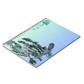 Elegant Magpie Bird & Japanese Bonsai Drawstring B Notizblock (Linke Seite)