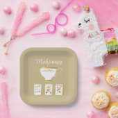 Elegant Mahjong Party Paper Plate Pappteller (Party)