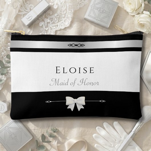 Elegant Maid of Honor Gift | Luxury Wedding Makeup Zubehörtasche
