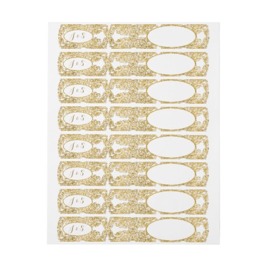 Elegant Mailing Address Monogram Engraved Filigree Rundum-Adressaufkleber (Bogen)