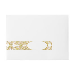 Elegant Mailing Address Monogram Engraved Filigree Rundum-Adressaufkleber