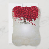Elegant Mairytale Red Heart Leaf Tree Wedding Einladung (Rückseite)