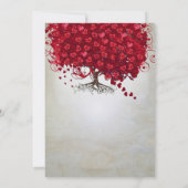 Elegant Mairytale Red Heart Leaf Tree Wedding Einladung (Rückseite)